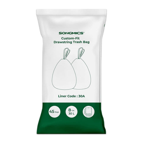 Skraldeposer med snøreluk - 30 L - hvid - 45 poser Skraldeposer Songmics