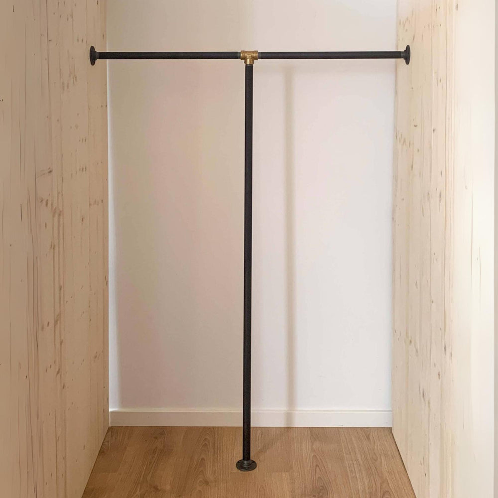 Bøjlestang ANDREA sort Ophæng RAW58 0-50 cm Sort med messing samlinger