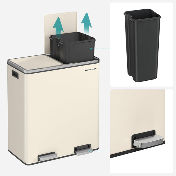 Alice skraldespand | 2x30 L - Beige