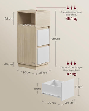 Kaya sengebord - Beige/hvid