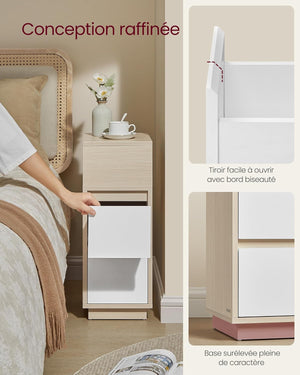Kaya sengebord - Beige/hvid