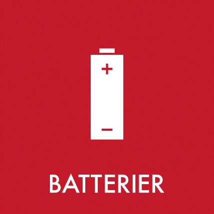 Batterier - Klistermærke til affaldssortering
