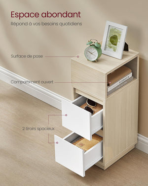 Kaya sengebord - Beige/hvid