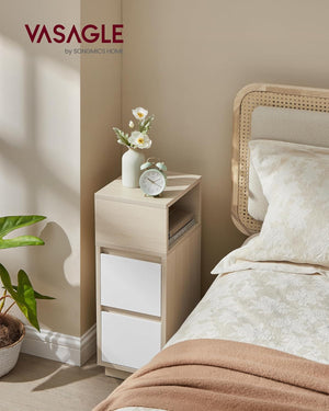Kaya sengebord - Beige/hvid