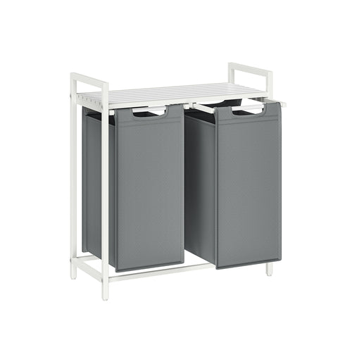 Paris vasketøjskurv - Hvid/mørkegrå