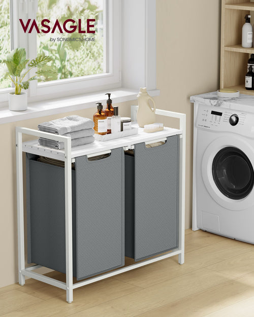 Paris vasketøjskurv - Hvid/mørkegrå