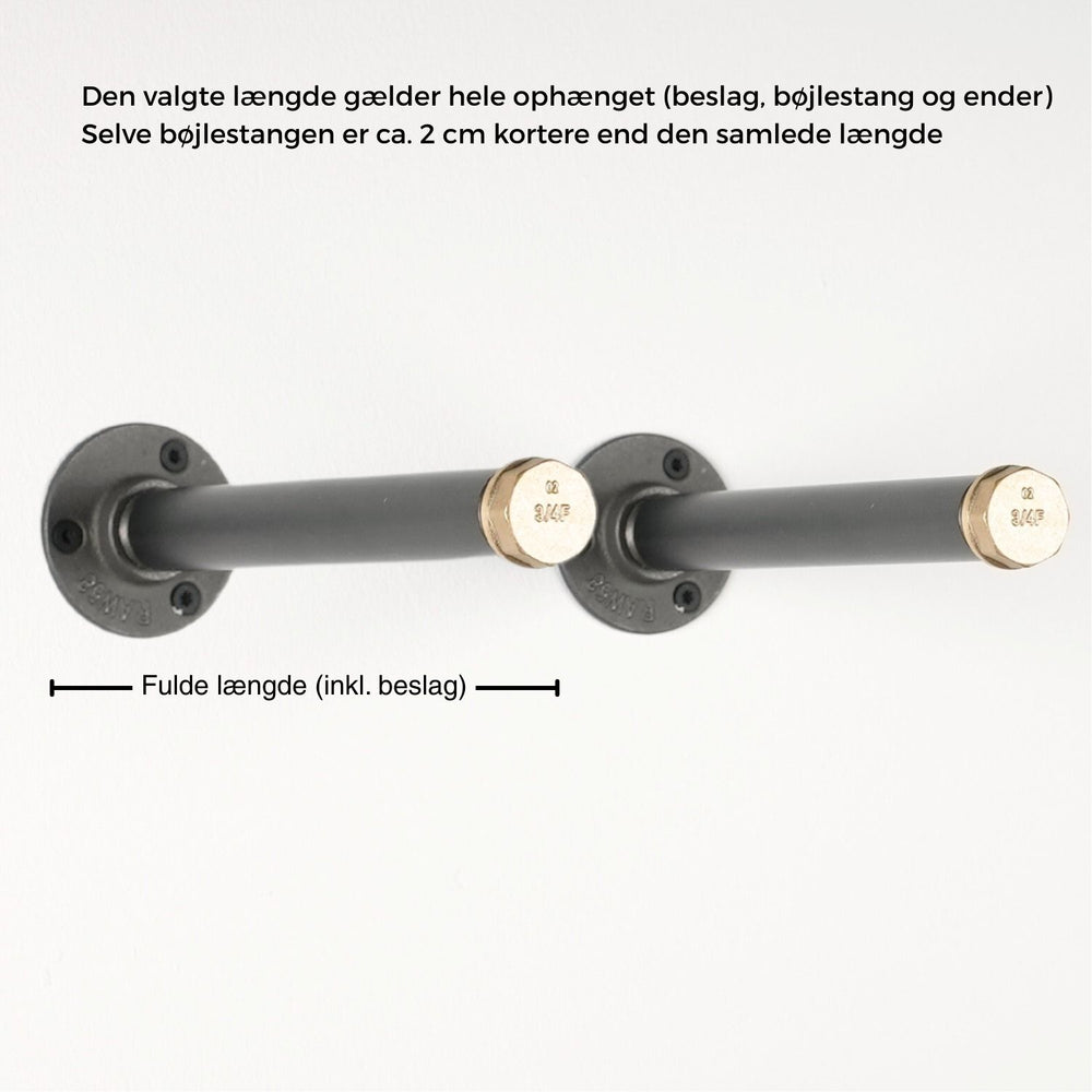 Bøjlestang EBBA sort med messing