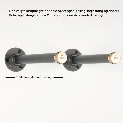 Bøjlestang EBBA sort med messing