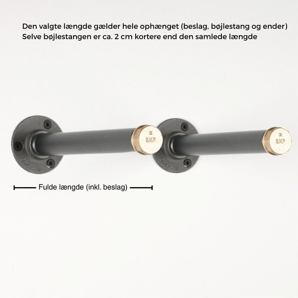 Bøjlestang EBBA sort med messing