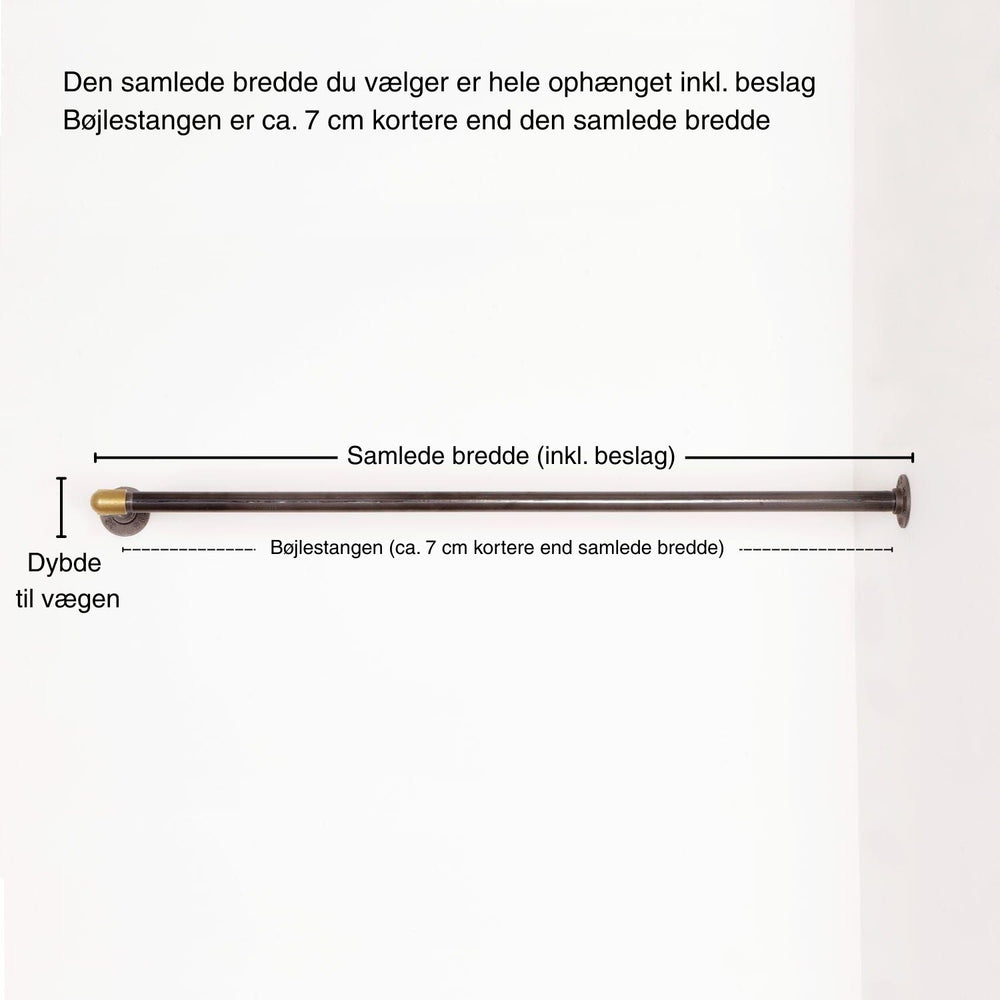 RAW58 Liam bøjlestang til væg sort Ophæng RAW58