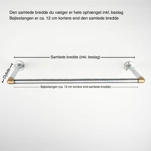 Bøjlestang SARA sølv med messing