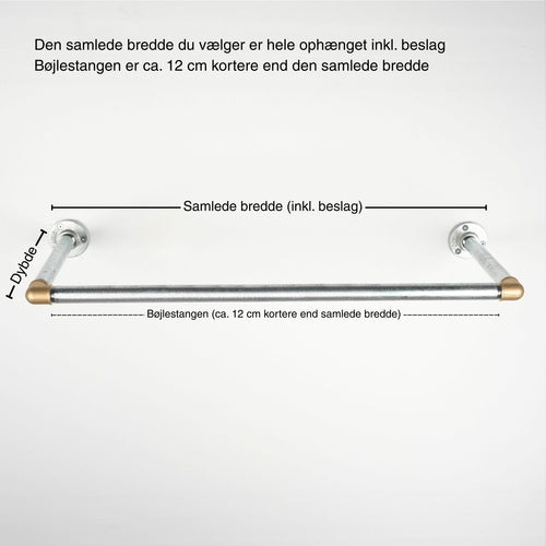 Bøjlestang SARA sølv med messing