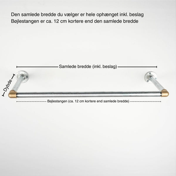 Bøjlestang SARA sølv med messing