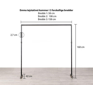 Tøjstativ EMMA sort | Bestil på specialmål