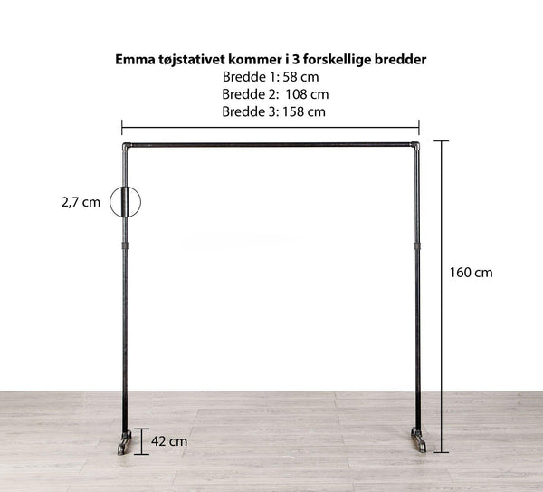 Tøjstativ EMMA sort | Bestil på specialmål