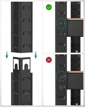 Sanna værkstedsreol - Rustik brun/sort