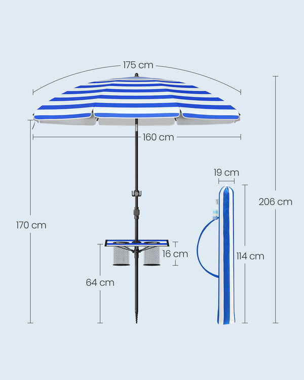 Conrad parasol - Blå striber