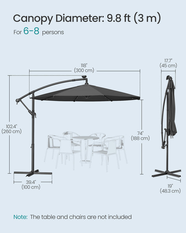 Liva parasol | Ø 300 cm - Grå