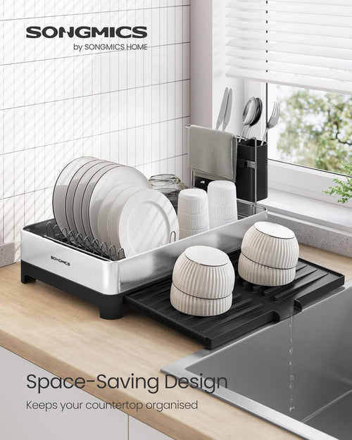 Theo opvaskestativ - Sølv/Sort