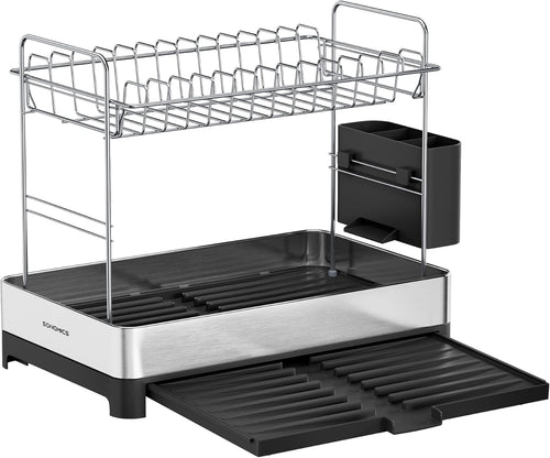 Emilie opvaskestativ - Sølv/Sort