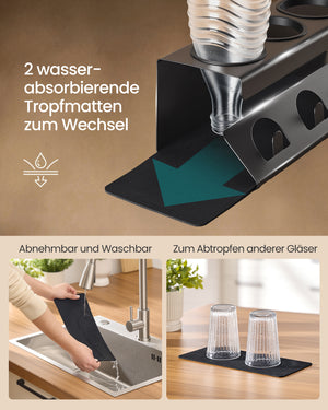 Elin opvaskestativ | 3 flasker - Sort