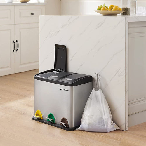 Skraldeposer med snøreluk | 8 L - hvid - 45 poser