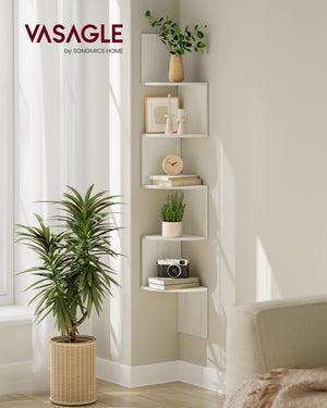 Mira hjørnereol - Rustik hvid