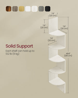 Mira hjørnereol - Rustik hvid