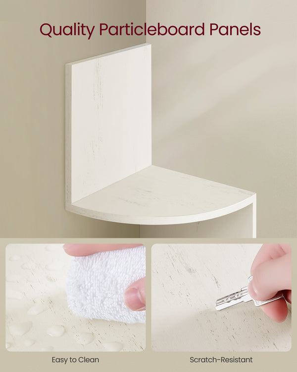 Mira hjørnereol - Rustik hvid