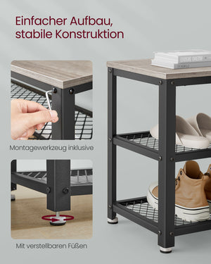 Casper skobænk - Grå