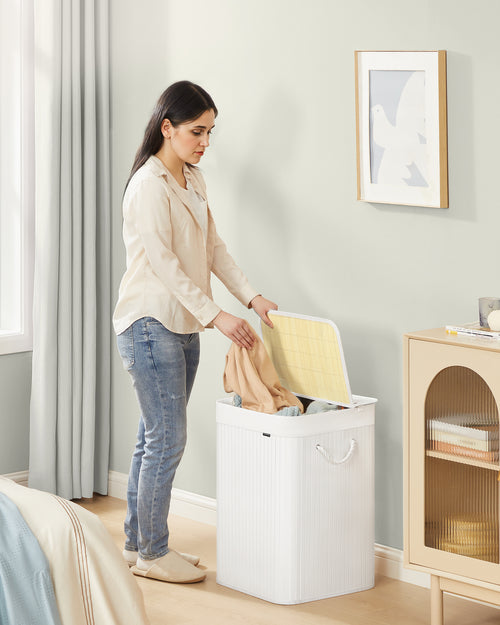 Flora vasketøjskurv - Hvid