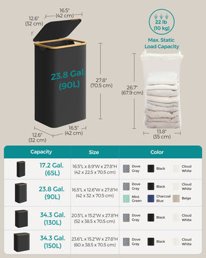 Konrad vasketøjskurv - Sort