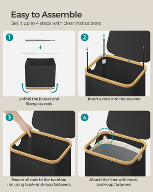 Konrad vasketøjskurv - Sort