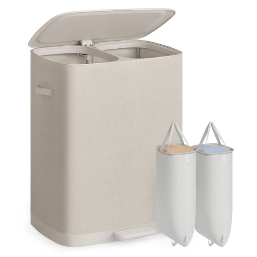Mira vasketøjskurv | 2 rum, 160 L - Beige