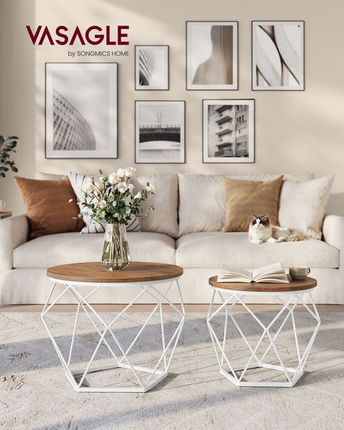 Sofia sengebord/sofabord/sidebord - 2 stk.- Lysebrun