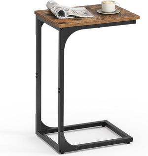 Eva C-formet sidebord - Rustik brun/sort