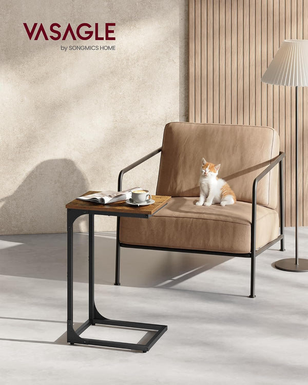 Eva C-formet sidebord - Rustik brun/sort
