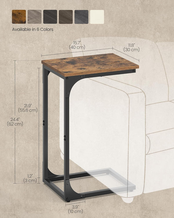 Eva C-formet sidebord - Rustik brun/sort