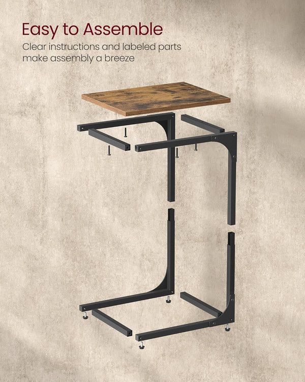 Eva C-formet sidebord - Rustik brun/sort