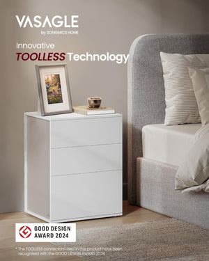 Luka senge- og sidebord - Hvid