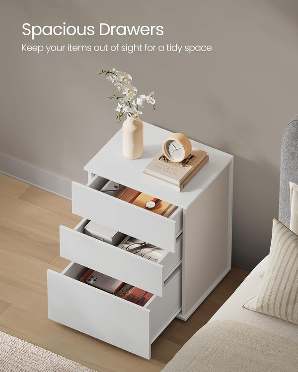 Luka senge- og sidebord - Hvid