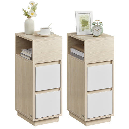 Leni senge- og sideborde | 2 stk. - Beige/hvid