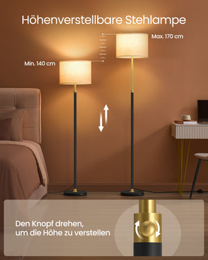 Elin gulvlampe - Guld/sort