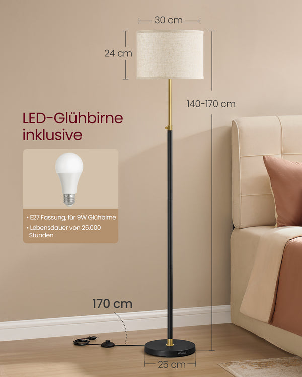 Elin gulvlampe - Guld/sort