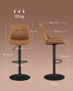 Thea barstole | 2 stk. - Brun