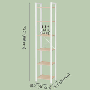 Amsterdam bogreol | 6 hylder - Beige/hvid