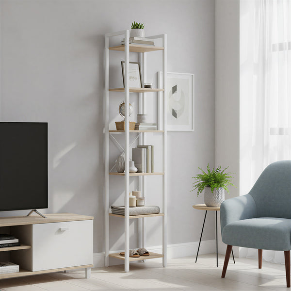 Amsterdam bogreol | 6 hylder - Beige/hvid