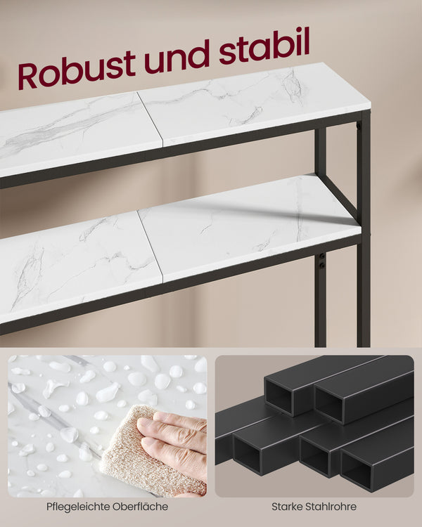 Tilda konsolbord - Hvid marmor/sort
