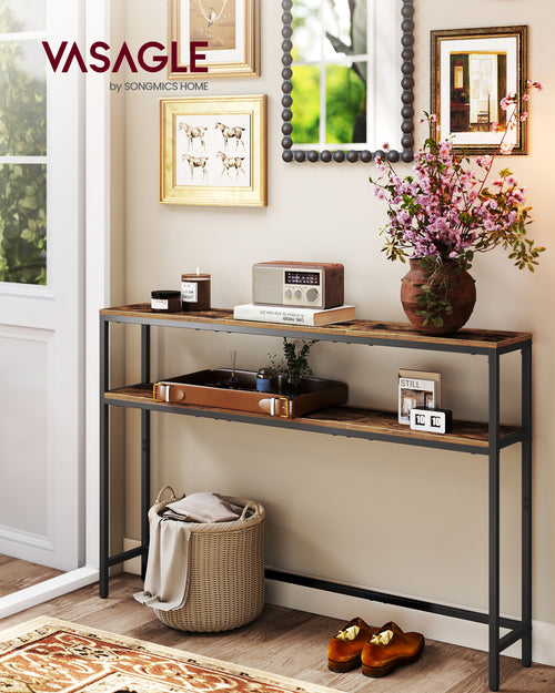 Amara konsolbord | 120 cm - Rustik brun/sort