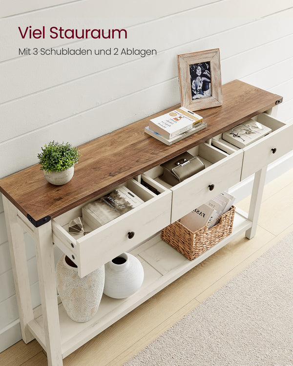 Elin konsolbord - Brun/rustik hvid